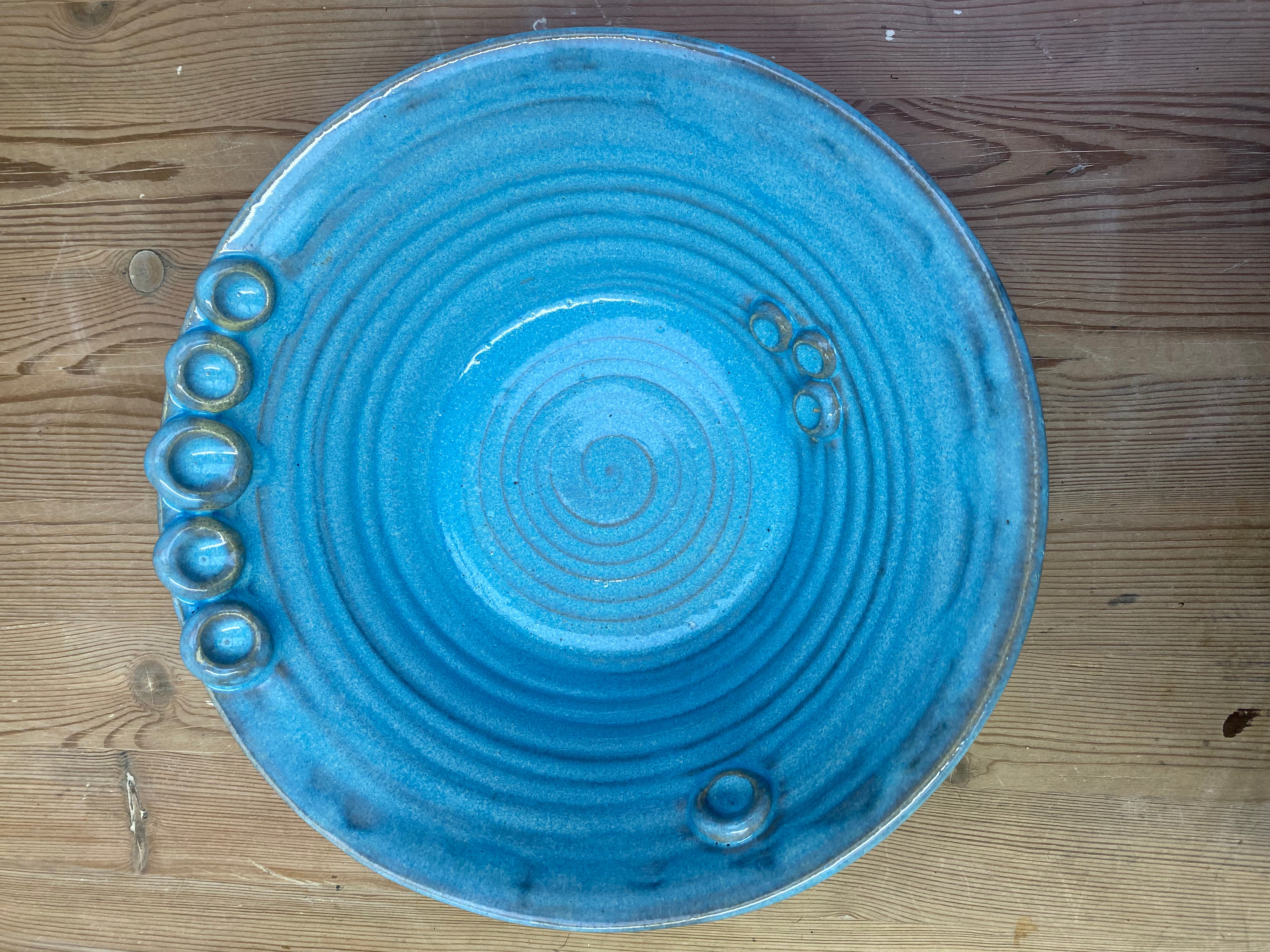 Turquoise Swirl and Blob Bowl