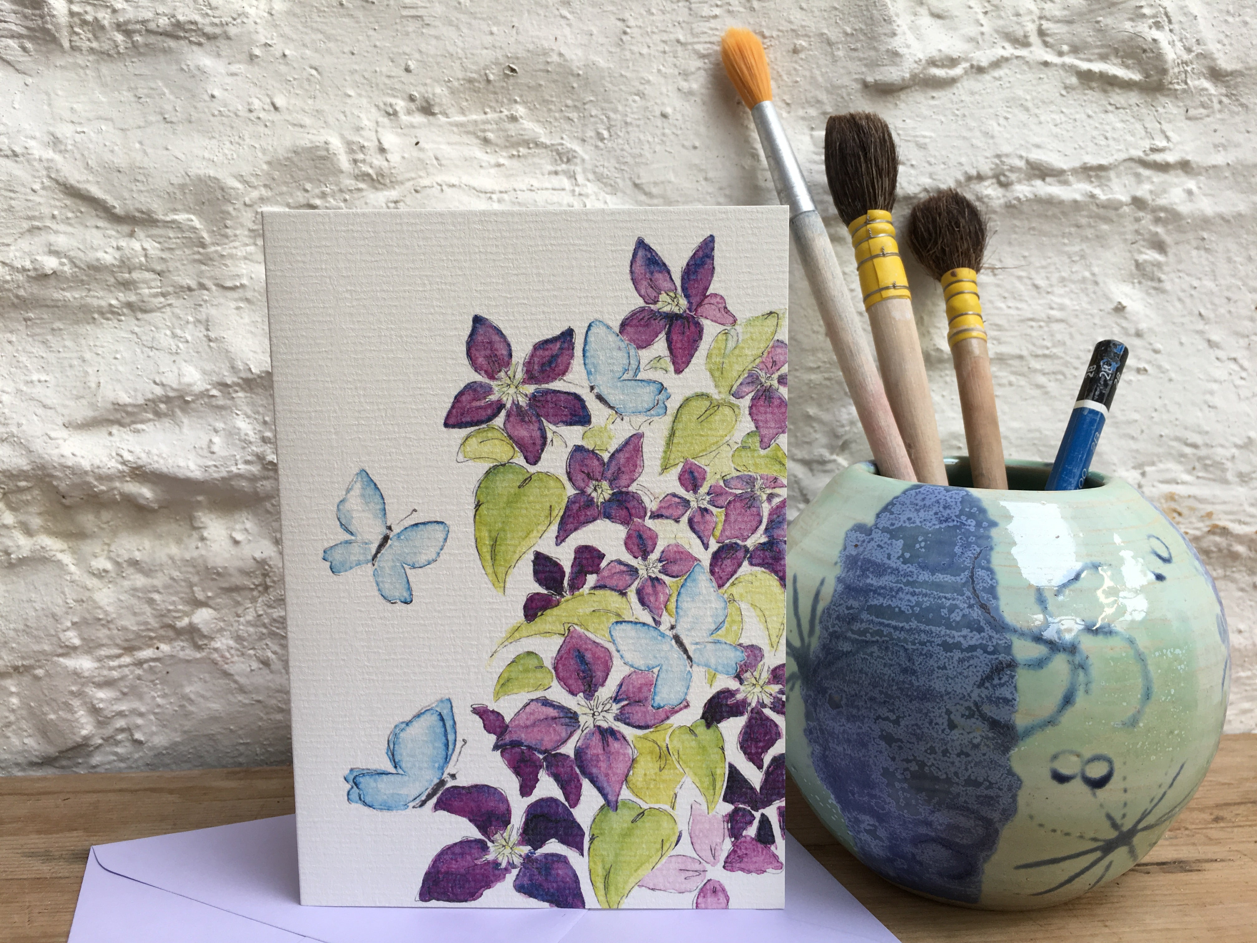 Clematis & Butterfly Cards
