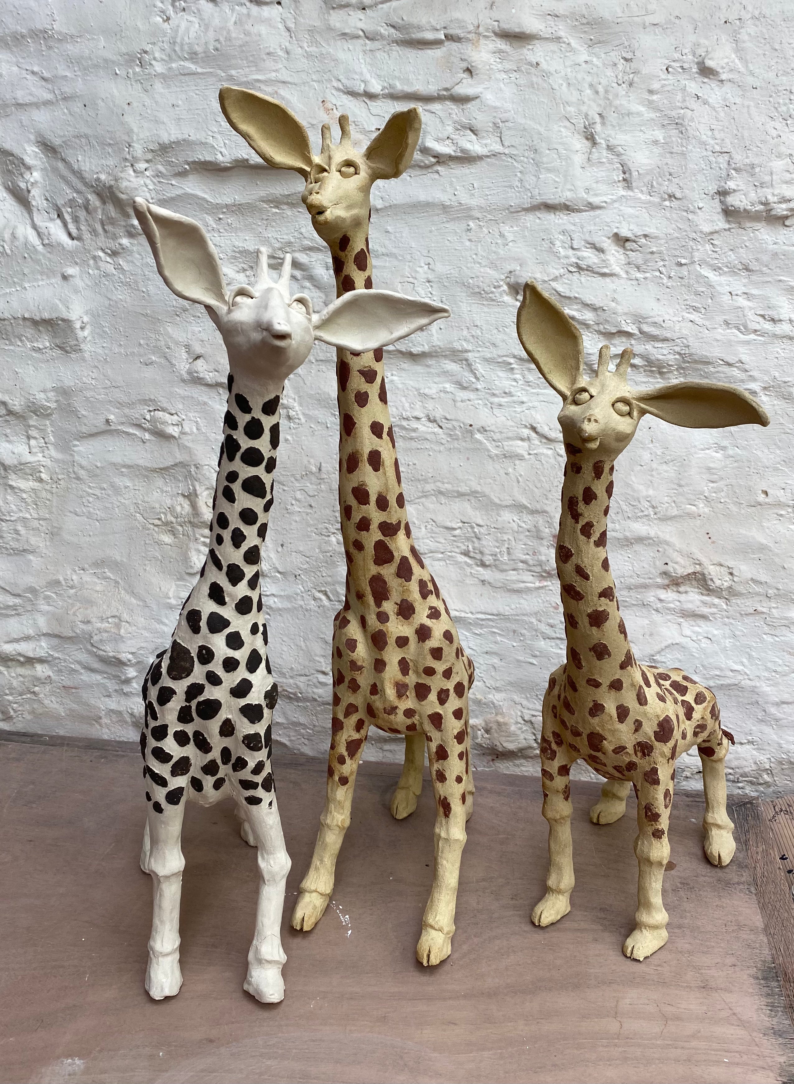 Stoneware Giraffe Sculptures