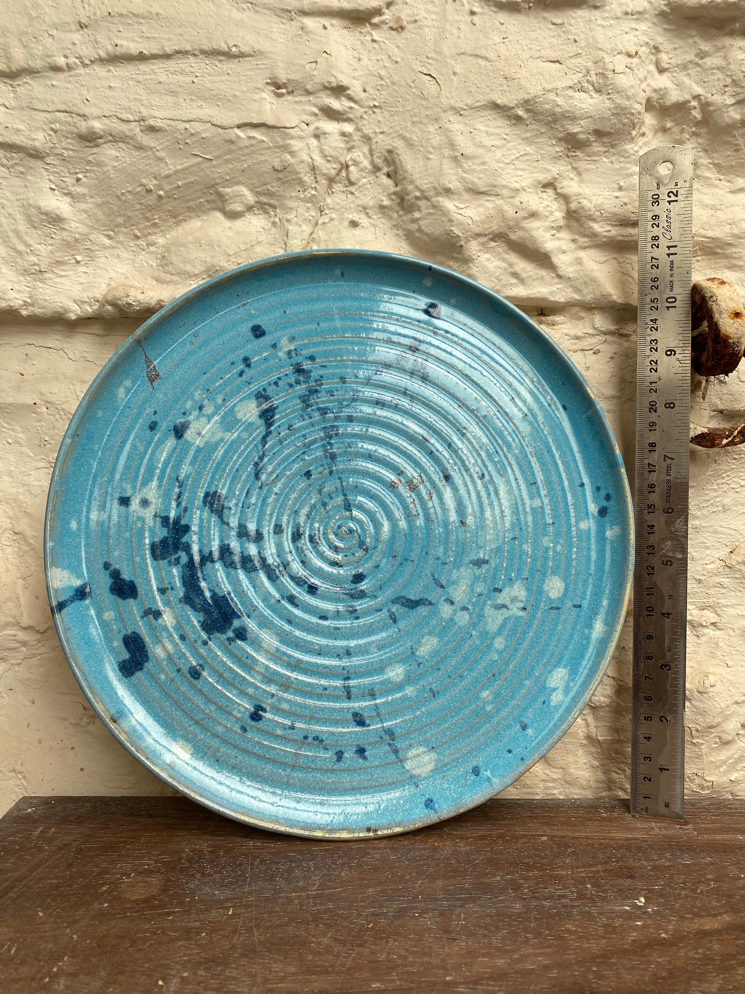 Large Turquoise Splodge Plate