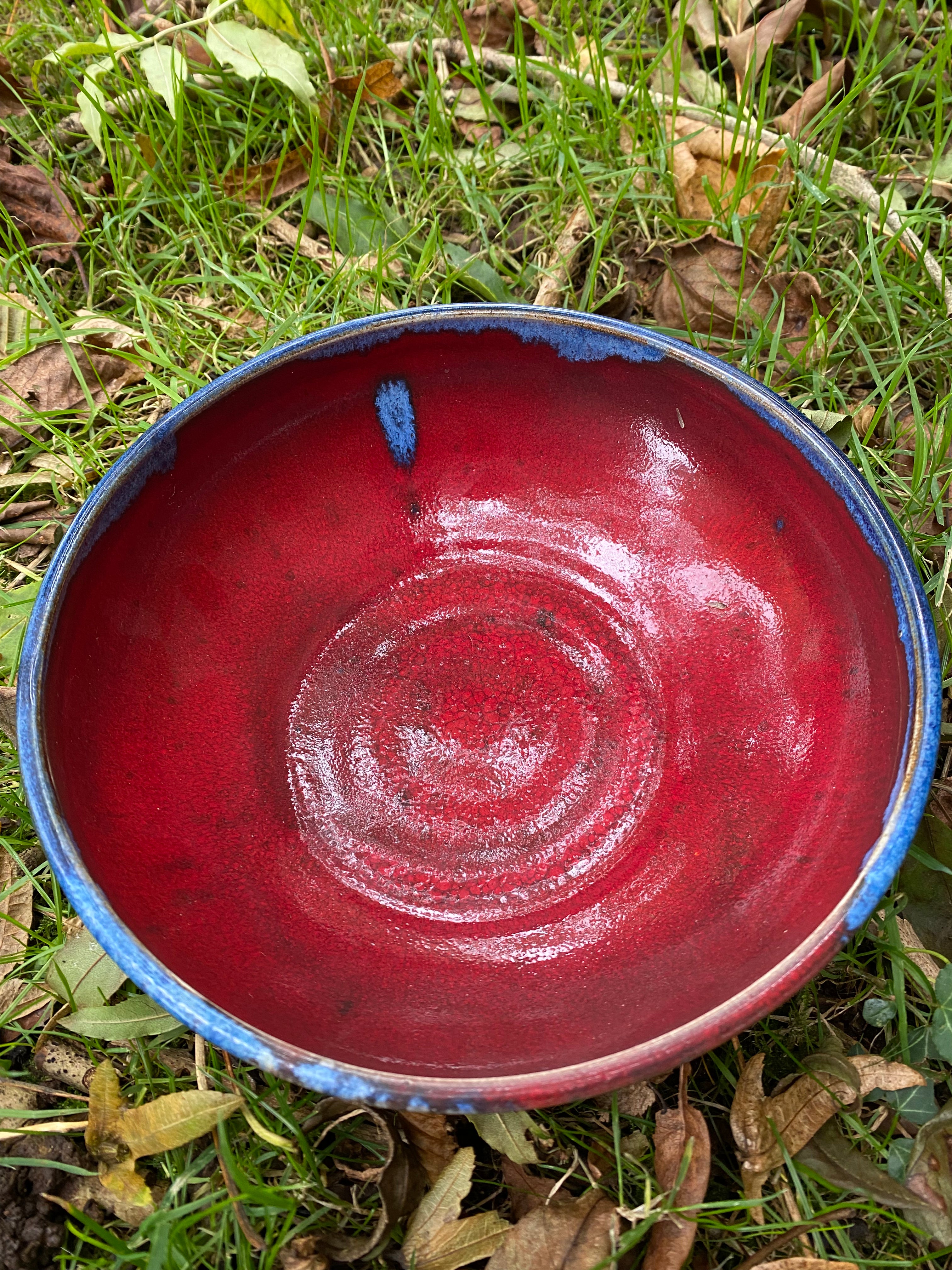 Large Fiery Red Bowl