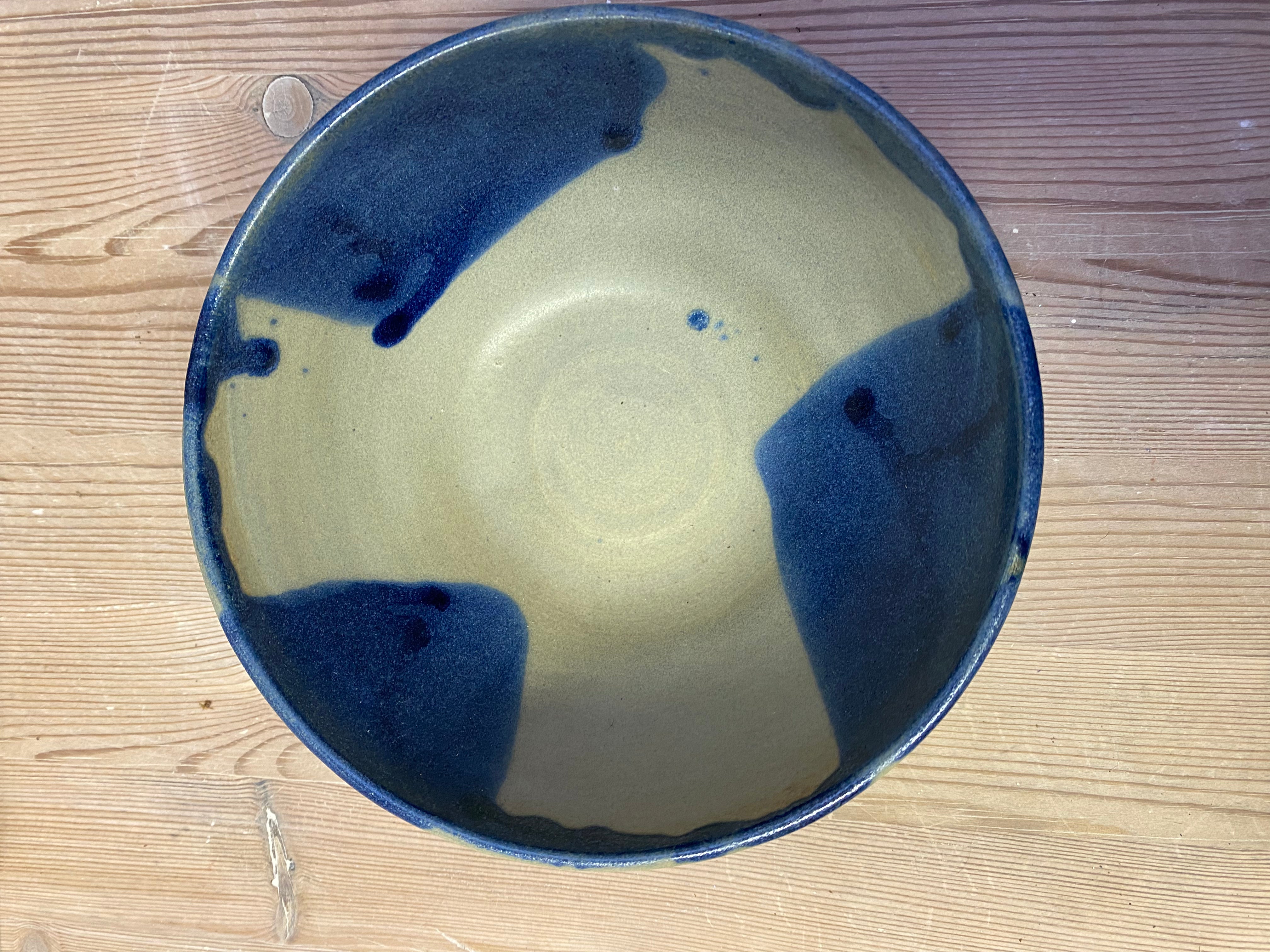 Green Granite and Blue Bowl