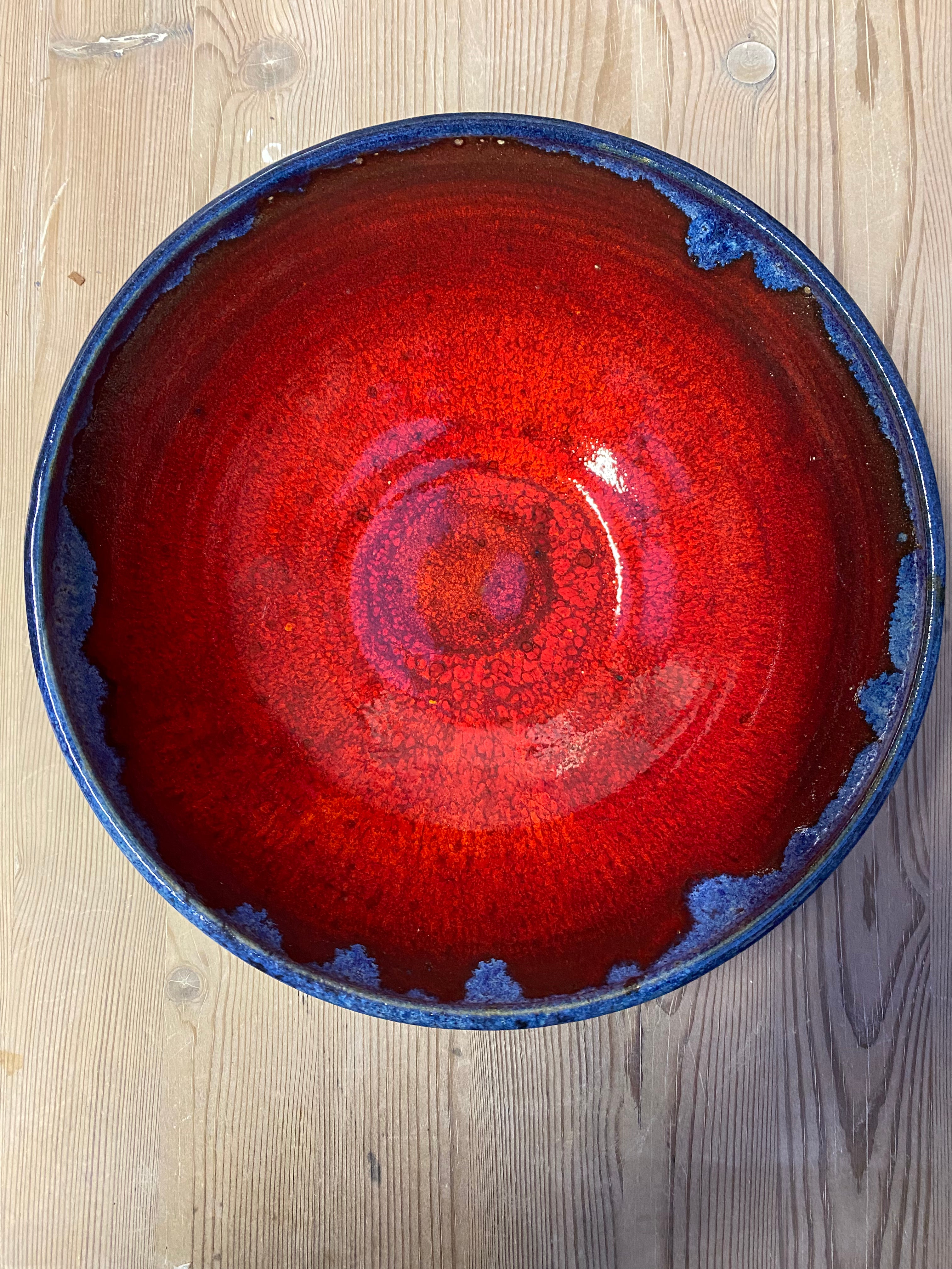 Large Fiery Red Bowl