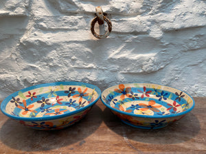 Striped Blue Flower Bowl