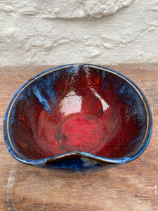 Fiery Red Heart Bowl